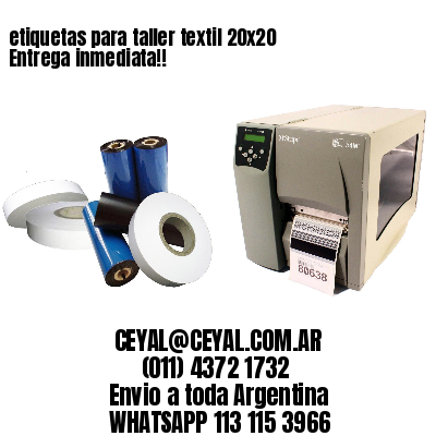 etiquetas para taller textil 20×20 Entrega inmediata!!