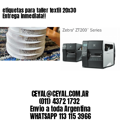 etiquetas para taller textil 20×30 Entrega inmediata!!