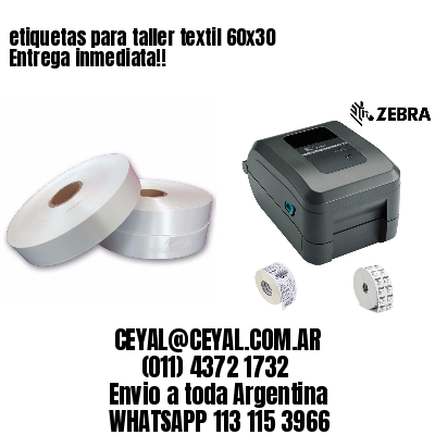 etiquetas para taller textil 60×30 Entrega inmediata!!