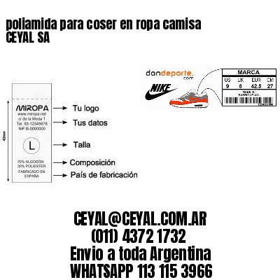 poliamida para coser en ropa camisa CEYAL SA