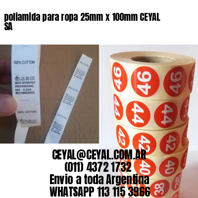 poliamida para ropa 25mm x 100mm CEYAL SA