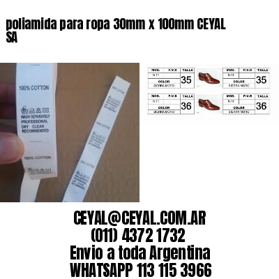 poliamida para ropa 30mm x 100mm CEYAL SA