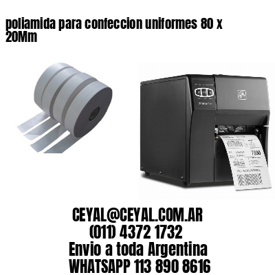 poliamida para confeccion uniformes 80 x 20Mm