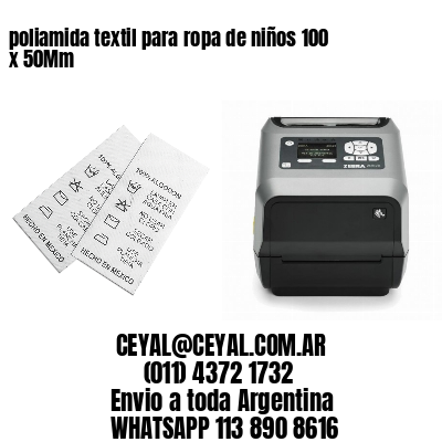 poliamida textil para ropa de niños 100 x 50Mm
