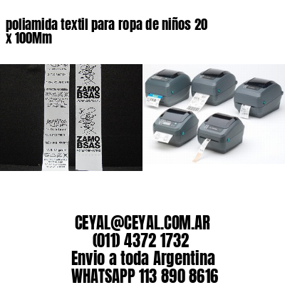 poliamida textil para ropa de niños 20 x 100Mm