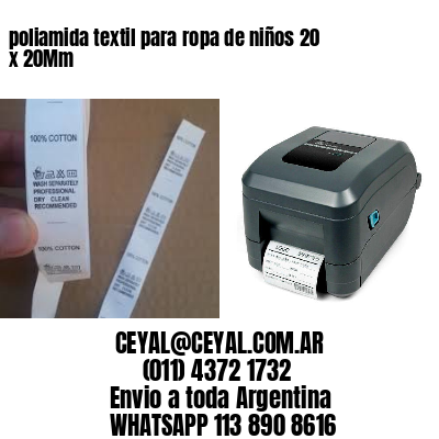 poliamida textil para ropa de niños 20 x 20Mm