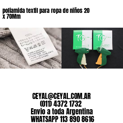 poliamida textil para ropa de niños 20 x 70Mm
