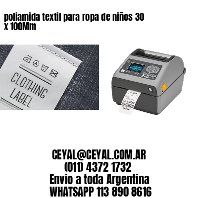 poliamida textil para ropa de niños 30 x 100Mm