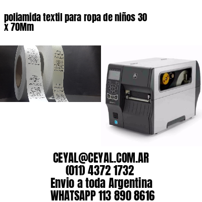 poliamida textil para ropa de niños 30 x 70Mm
