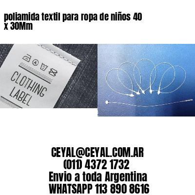 poliamida textil para ropa de niños 40 x 30Mm