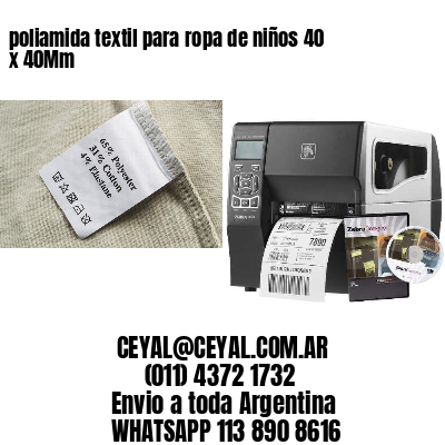 poliamida textil para ropa de niños 40 x 40Mm