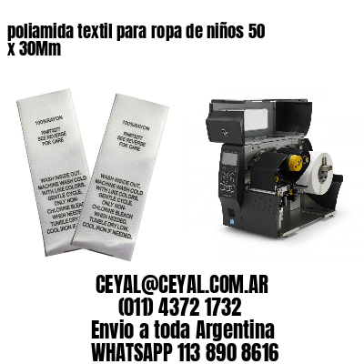 poliamida textil para ropa de niños 50 x 30Mm