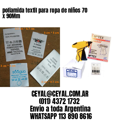 poliamida textil para ropa de niños 70 x 90Mm