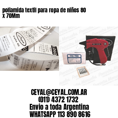 poliamida textil para ropa de niños 80 x 70Mm