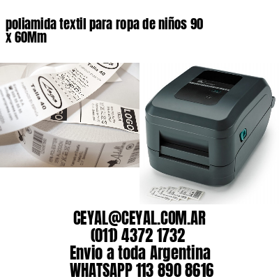 poliamida textil para ropa de niños 90 x 60Mm