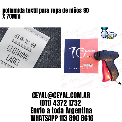 poliamida textil para ropa de niños 90 x 70Mm
