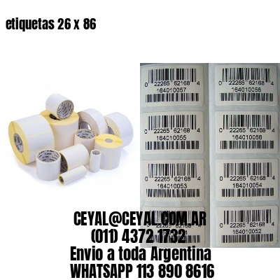 etiquetas 26 x 86
