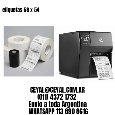 etiquetas 58 x 54