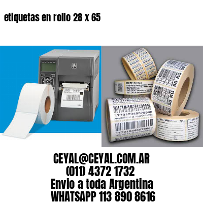 etiquetas en rollo 28 x 65