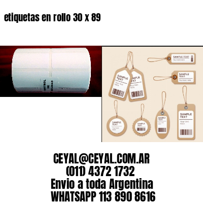 etiquetas en rollo 30 x 89