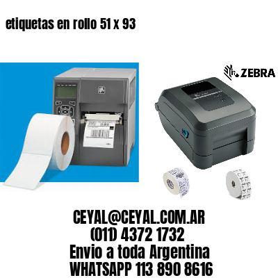 etiquetas en rollo 51 x 93