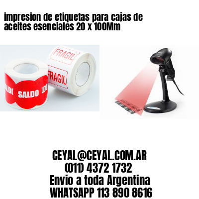 impresion de etiquetas para cajas de aceites esenciales 20 x 100Mm