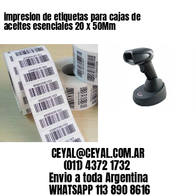 impresion de etiquetas para cajas de aceites esenciales 20 x 50Mm