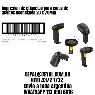 impresion de etiquetas para cajas de aceites esenciales 20 x 70Mm