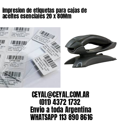 impresion de etiquetas para cajas de aceites esenciales 20 x 80Mm