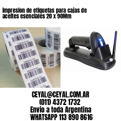 impresion de etiquetas para cajas de aceites esenciales 20 x 90Mm