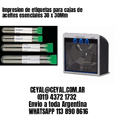 impresion de etiquetas para cajas de aceites esenciales 30 x 30Mm