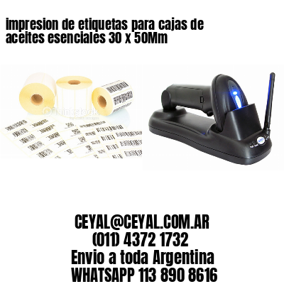 impresion de etiquetas para cajas de aceites esenciales 30 x 50Mm