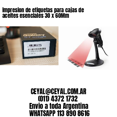 impresion de etiquetas para cajas de aceites esenciales 30 x 60Mm