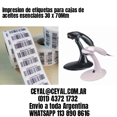 impresion de etiquetas para cajas de aceites esenciales 30 x 70Mm