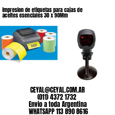impresion de etiquetas para cajas de aceites esenciales 30 x 90Mm