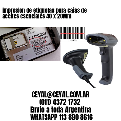impresion de etiquetas para cajas de aceites esenciales 40 x 20Mm