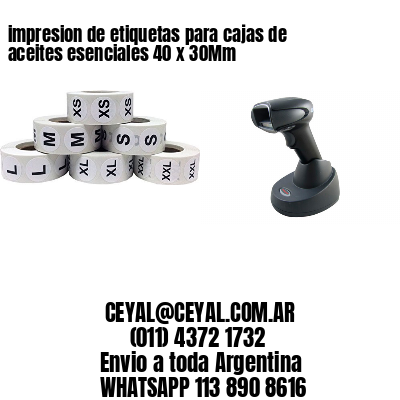 impresion de etiquetas para cajas de aceites esenciales 40 x 30Mm
