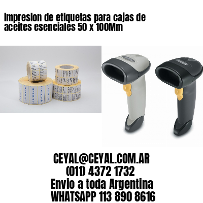 impresion de etiquetas para cajas de aceites esenciales 50 x 100Mm