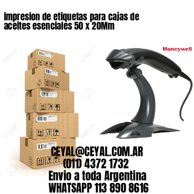 impresion de etiquetas para cajas de aceites esenciales 50 x 20Mm