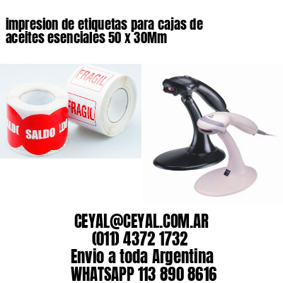 impresion de etiquetas para cajas de aceites esenciales 50 x 30Mm