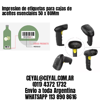 impresion de etiquetas para cajas de aceites esenciales 50 x 80Mm