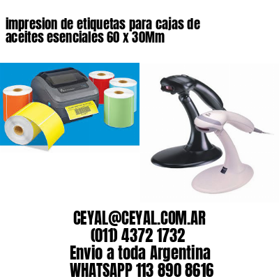 impresion de etiquetas para cajas de aceites esenciales 60 x 30Mm