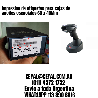 impresion de etiquetas para cajas de aceites esenciales 60 x 40Mm