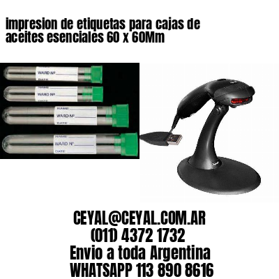 impresion de etiquetas para cajas de aceites esenciales 60 x 60Mm