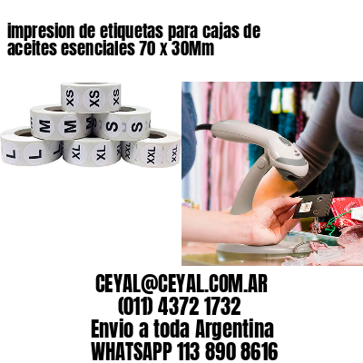 impresion de etiquetas para cajas de aceites esenciales 70 x 30Mm