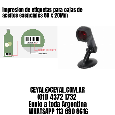 impresion de etiquetas para cajas de aceites esenciales 80 x 20Mm