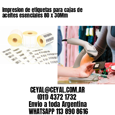 impresion de etiquetas para cajas de aceites esenciales 80 x 30Mm