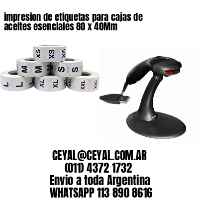 impresion de etiquetas para cajas de aceites esenciales 80 x 40Mm