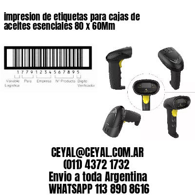 impresion de etiquetas para cajas de aceites esenciales 80 x 60Mm