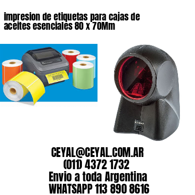 impresion de etiquetas para cajas de aceites esenciales 80 x 70Mm